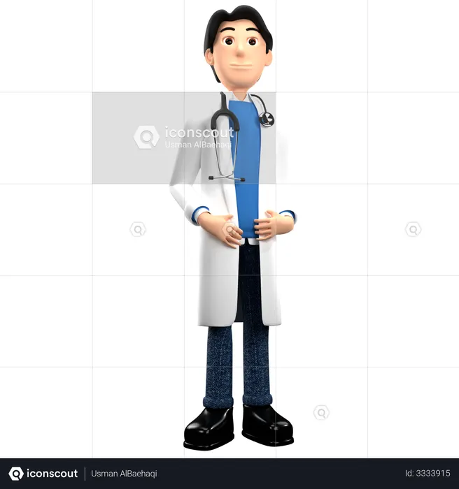 Doctor With Stethoscope  3D Illustration