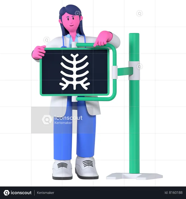 Doctor With X-ray  3D Illustration