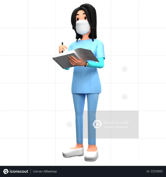 Doctor Write Medical Prescription  3D Illustration