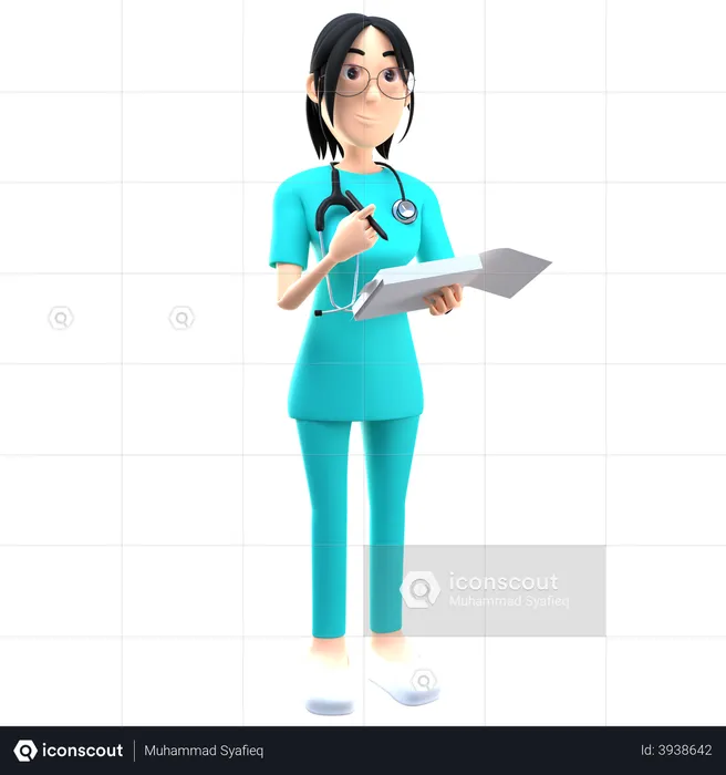 Doctor Write Prescription  3D Illustration