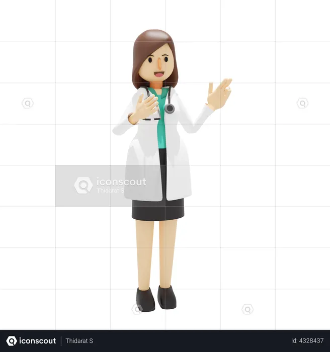 Doctora hablando  3D Icon
