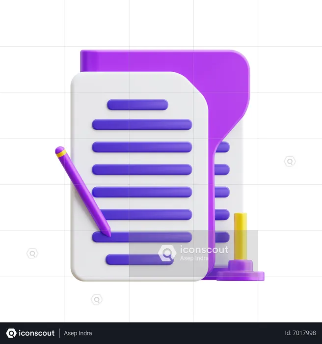 Document  3D Icon