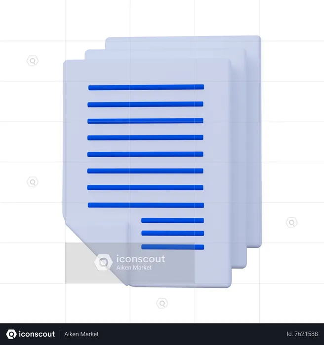 Document  3D Icon