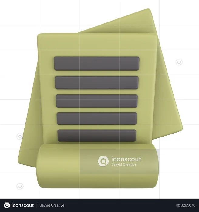 Document  3D Icon