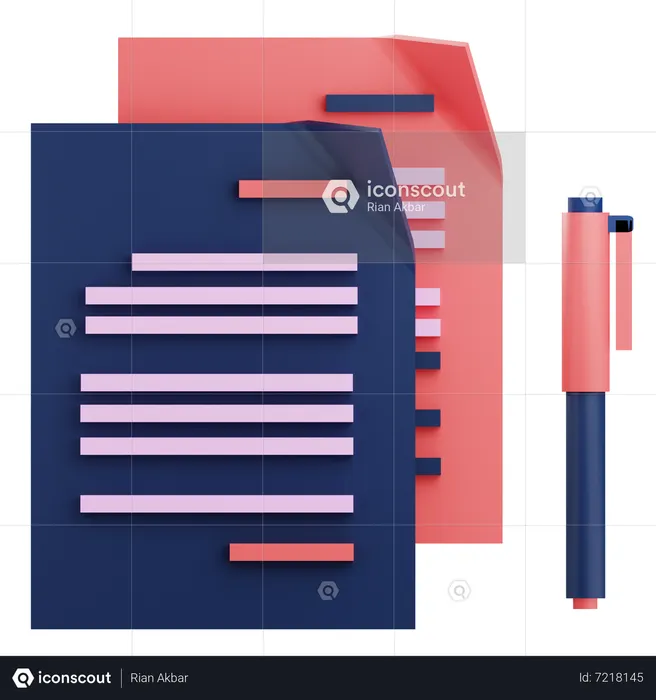 Document  3D Icon