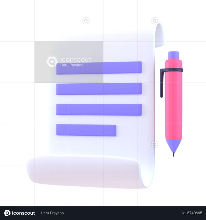 Document  3D Icon