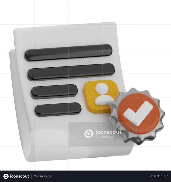 Document approuvé  3D Icon