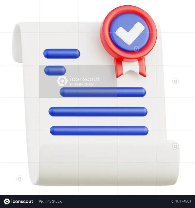 Document Approval  3D Icon