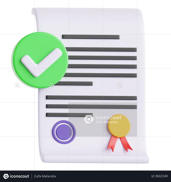 Document Approved  3D Icon