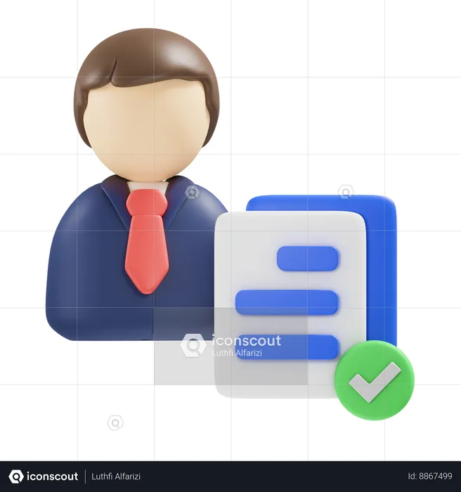 Document Approved  3D Icon