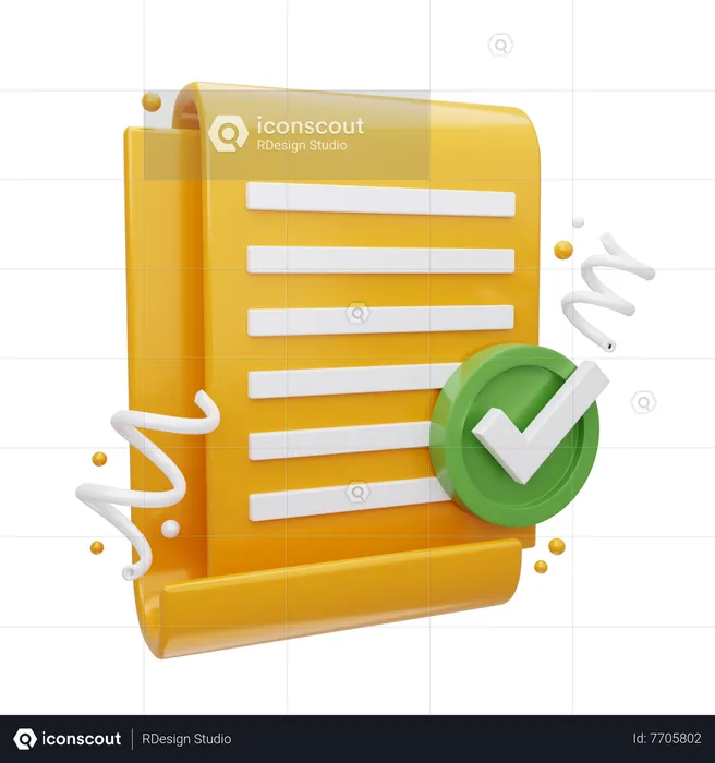 Document Approved  3D Icon
