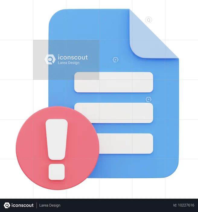 Avertissement de document  3D Icon