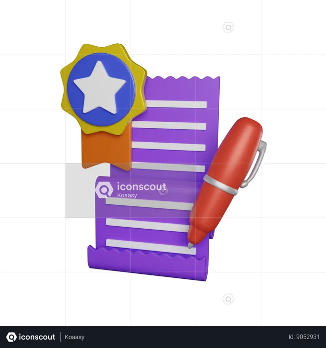 Document Badge  3D Icon