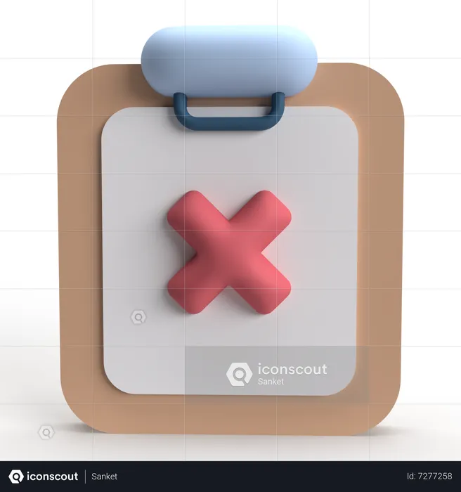 Document Cancel  3D Icon
