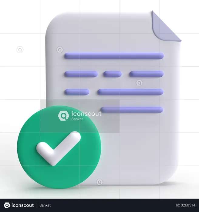 Document Check  3D Icon