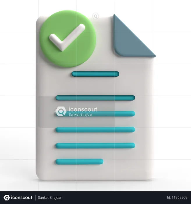 Document Check  3D Icon