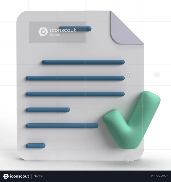 Document Checked  3D Icon