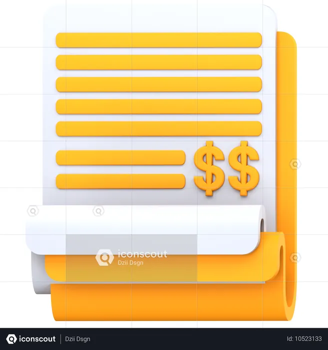 Document commercial  3D Icon