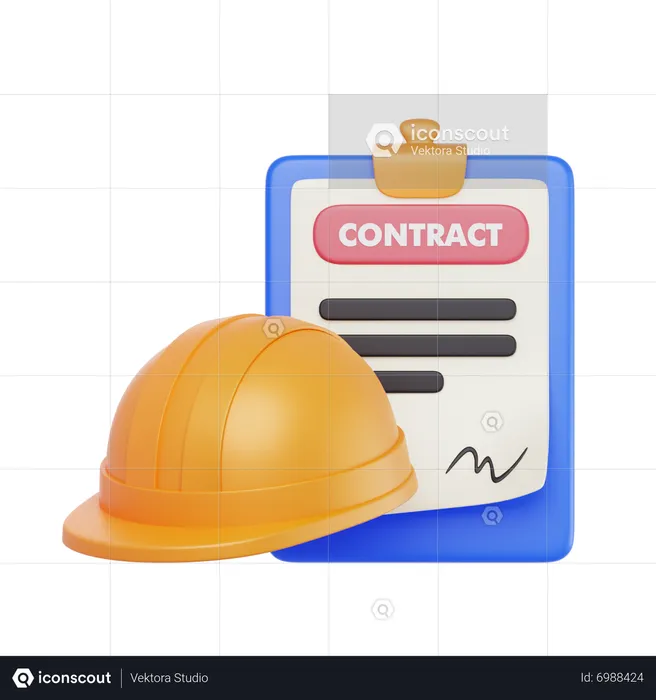 Document de contrat de construction  3D Icon