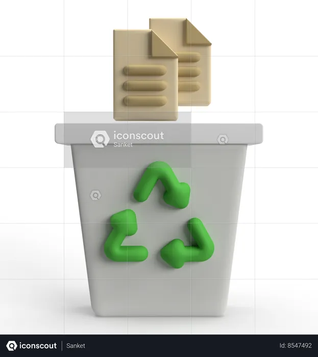 Corbeille de documents  3D Icon