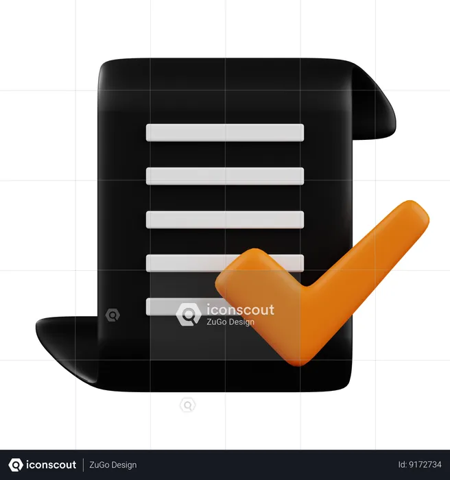 Document correct  3D Icon