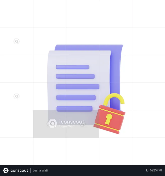 Déverrouillage de documents  3D Icon