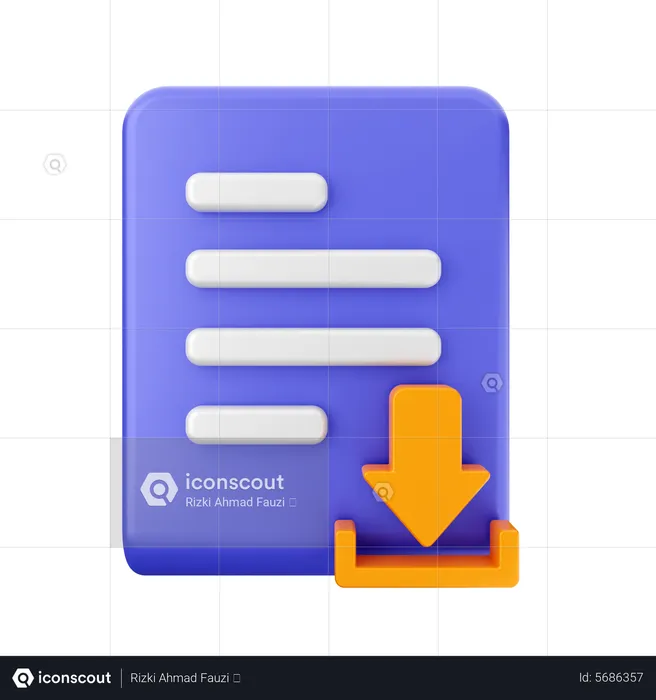 Document Download  3D Icon