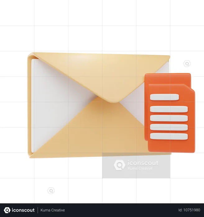 E-mail de document  3D Icon