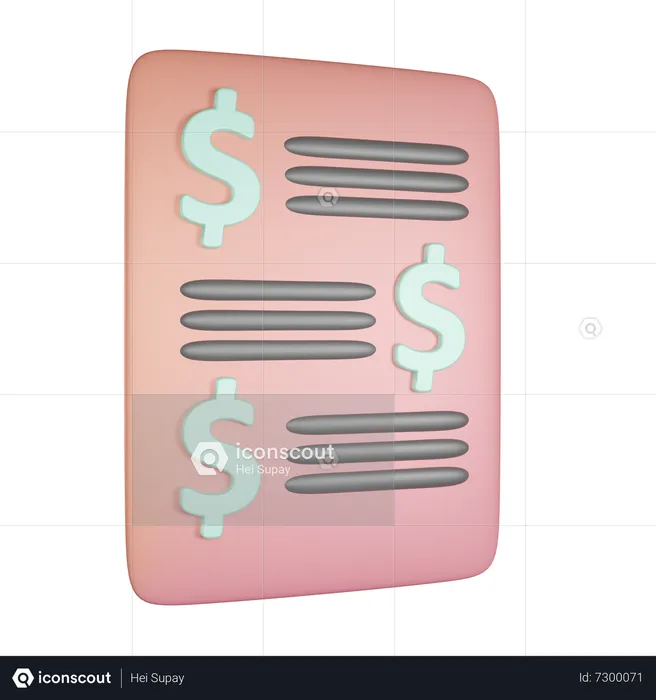 Document financier  3D Icon