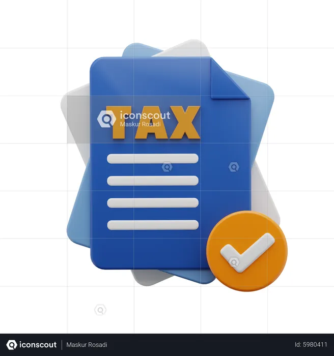 Document fiscal approuvé  3D Icon