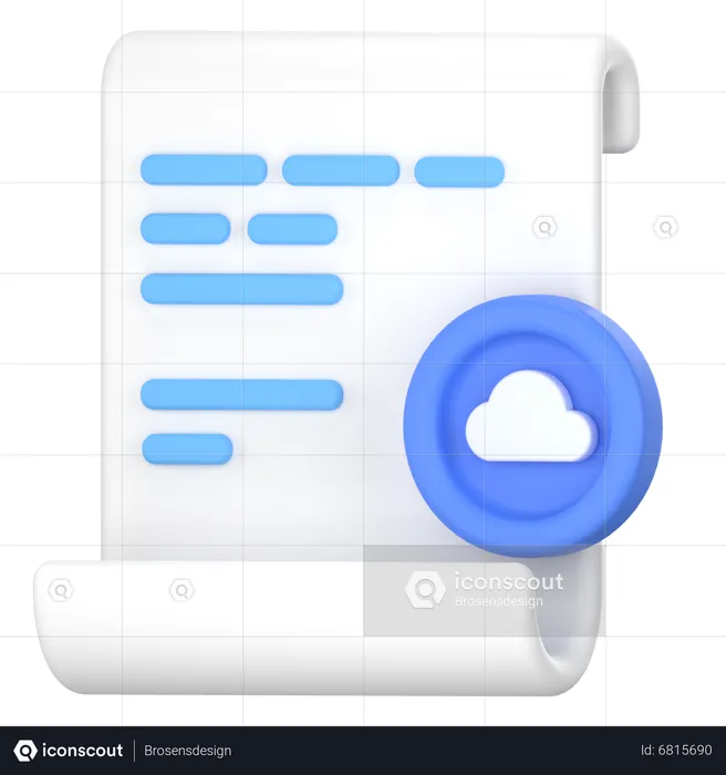 Document in cloud  3D Icon