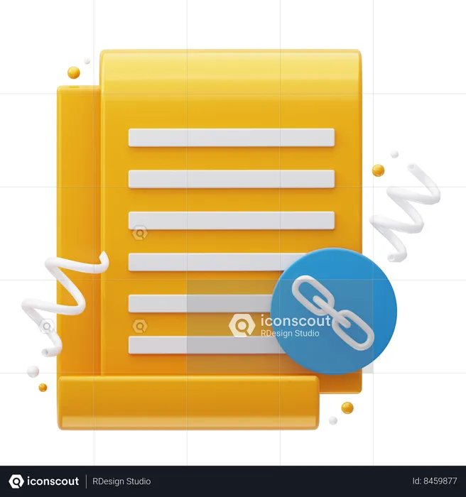 Document Link  3D Icon