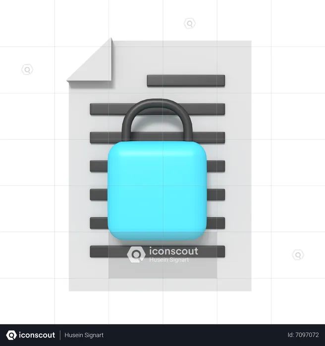 Document Lock  3D Icon