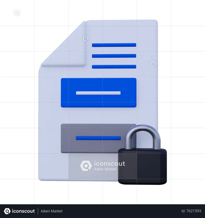 Verrouillage des documents  3D Icon