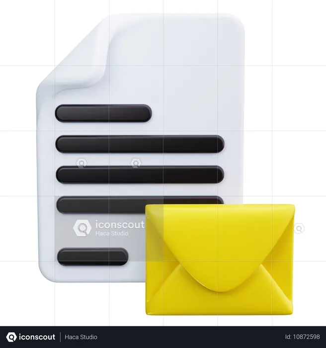 Document Mail  3D Icon