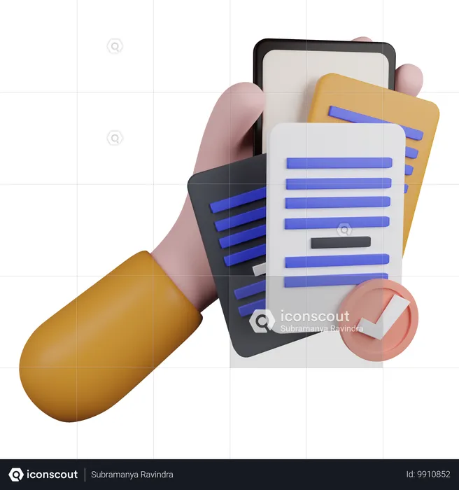 Document mobile presentation  3D Icon