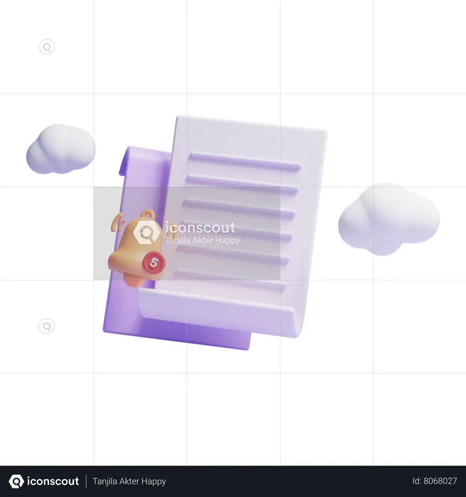 Document Notification  3D Icon