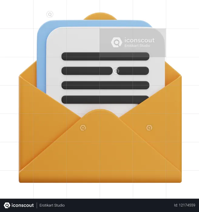 Document par courrier électronique  3D Icon