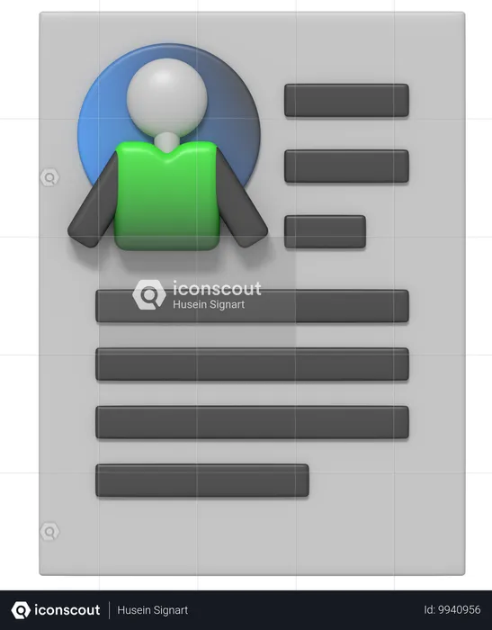 Document Profile  3D Icon