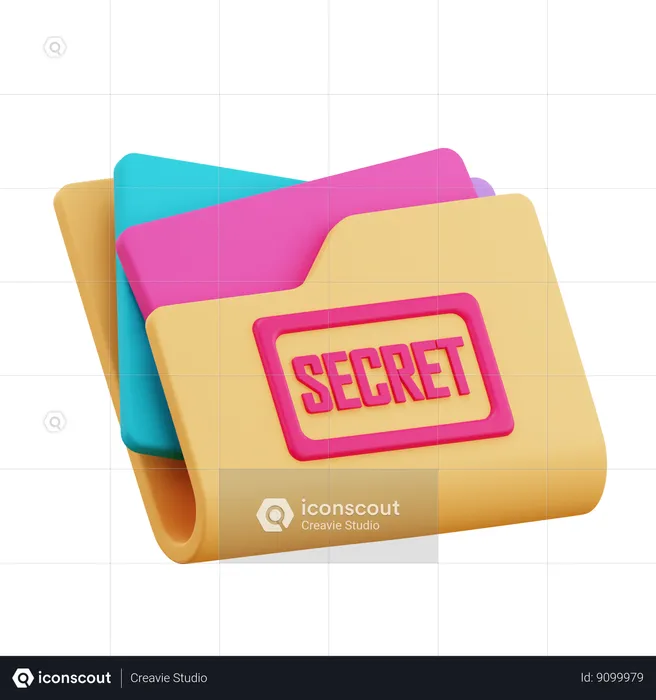 Document secret  3D Icon