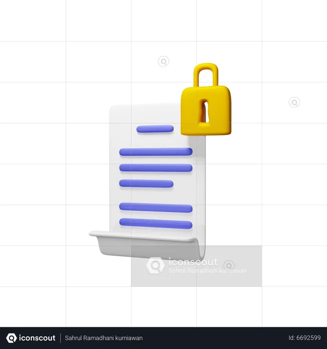 Sécurité des documents  3D Icon