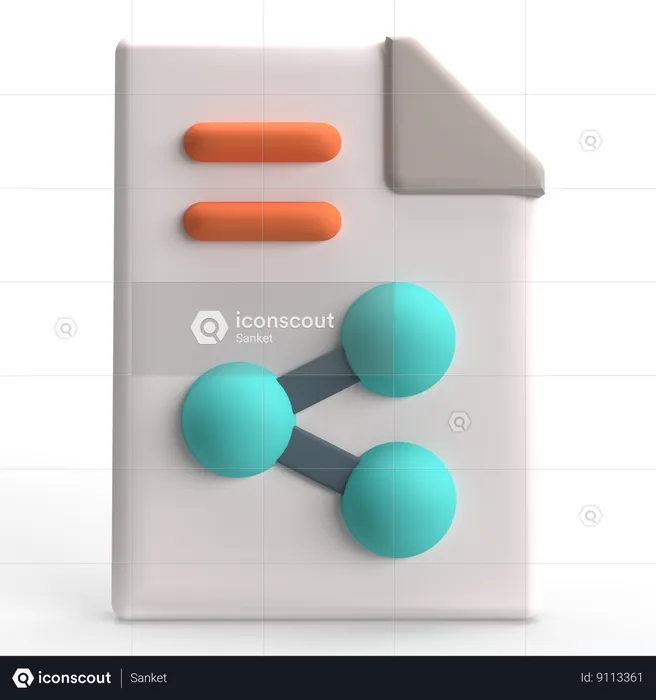 Document Share  3D Icon