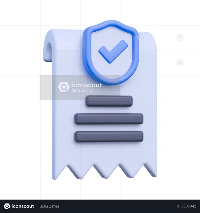 Document Shield  3D Icon