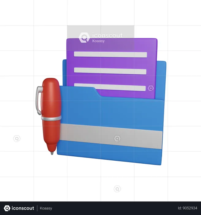 Document Sign  3D Icon