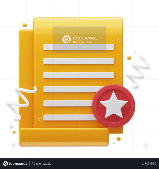 Étoile du document  3D Icon