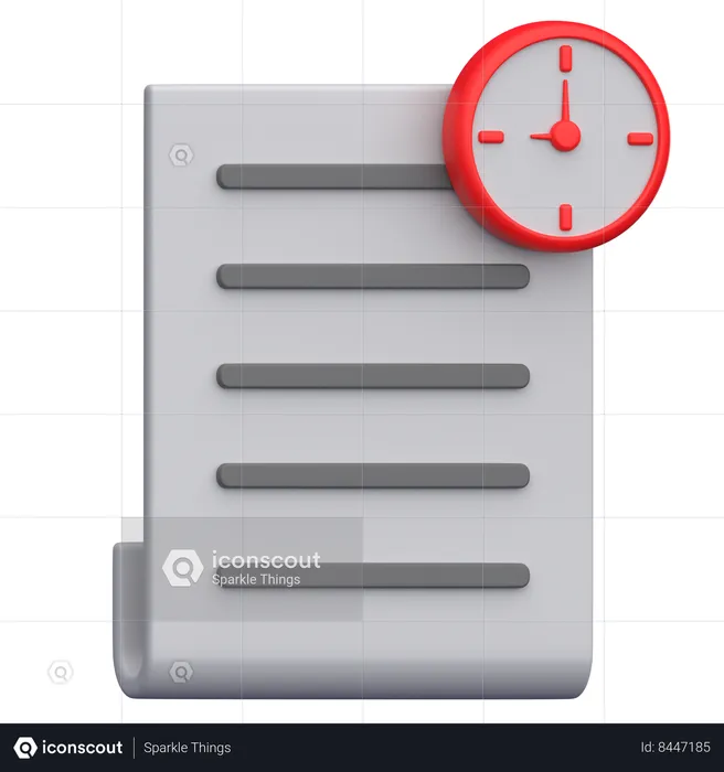 Document Timer  3D Icon