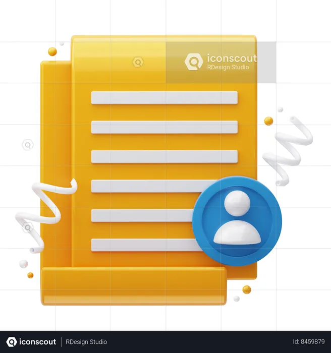 Document User  3D Icon