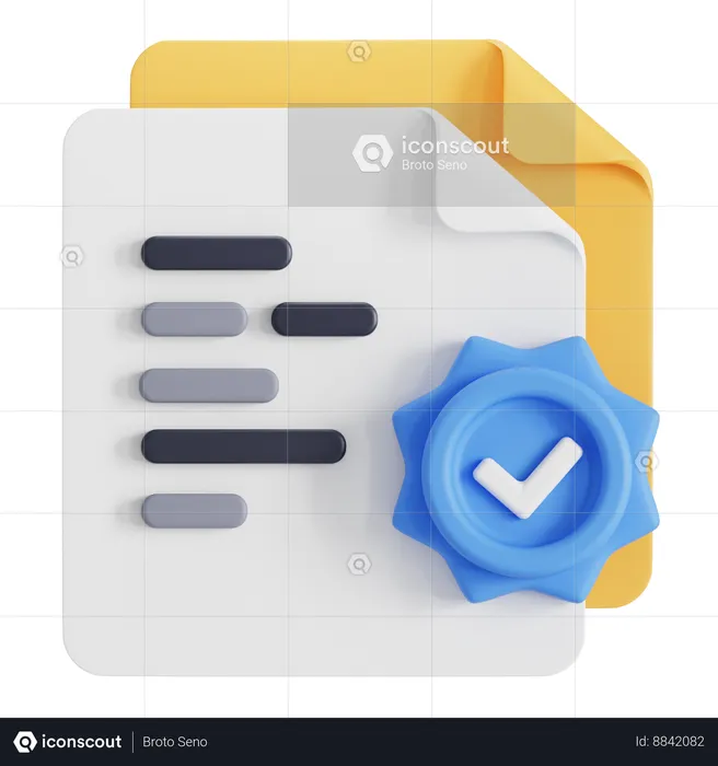 Document verification  3D Icon