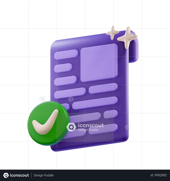 Document vérifié  3D Icon