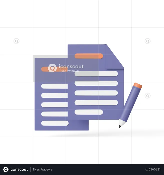 Document Writing  3D Icon